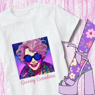 Groovy祖母レトロフラワーパワーヴィンテージヒッピー Tシャツ