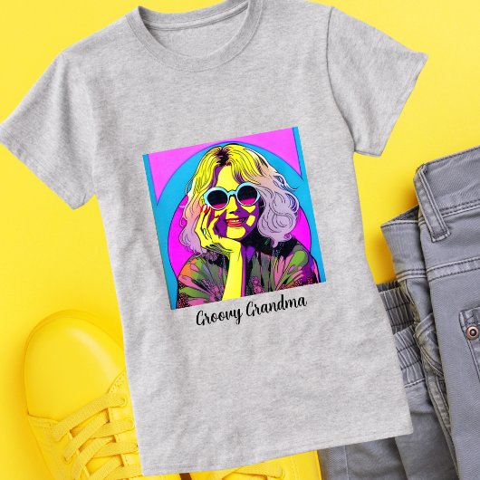 Groovy祖母レトロフラワーパワーヴィンテージヒッピー Tシャツ