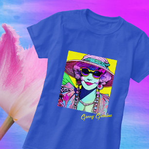 Groovy祖母レトロフラワーパワーヴィンテージヒッピー Tシャツ