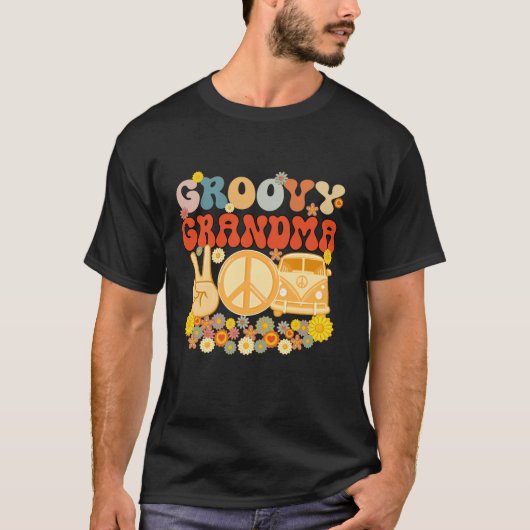 Groovy祖母レトロマッチングファミリーベビーシャワーM Tシャツ (正面)