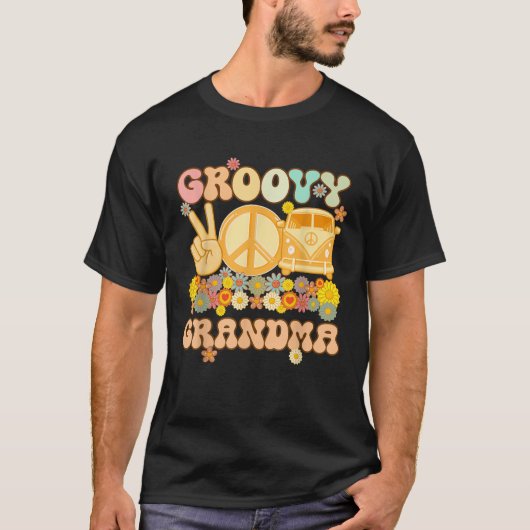 Groovy祖母レトロマッチングファミリーベビーシャワーM Tシャツ (正面)