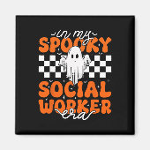 Groovy私のソーシャルワーカ不気味ー時代かわいい幽霊H マグネット (正面)