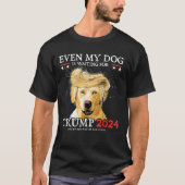 Groovy私の犬もトランプ2024を待っているおもしろい Tシャツ (正面)