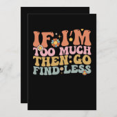 Groovy私はもしあまりにも多い後、行く少ないレトロを見つける 招待状 (正面/裏面)