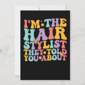 Groovy私は彼らがあなたに話したヘアスタイリスト 招待状 (正面)