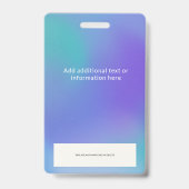 Groovy紫のグラデーションの従業員の写真IDロゴ バッジ (裏面)