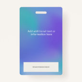 Groovy紫のグラデーションの従業員の写真IDロゴ バッジ (裏面)