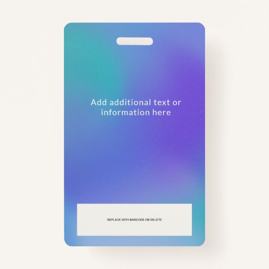 Groovy紫のグラデーションの従業員の写真IDロゴ バッジ (裏面)