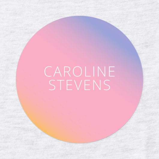 Groovy紫色のピンクのグラデーション |名パーソナライズされた前 ラベル (デザイン1)