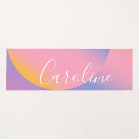 Groovy紫色グラデーション |スクパーソナライズされたリプト名 ヨガマット (正面(横))