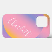 Groovy紫色グラデーション |スクパーソナライズされたリプト名 Case-Mate iPhoneケース (裏面 (横))