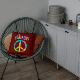 Groovy絞り染めピースサイン クッション