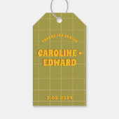 Groovy緑はっきりしたピンク赤ファンキー ギフトタグ (裏面)