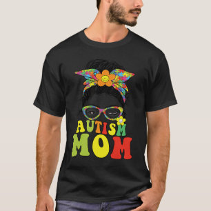 Groovy自閉症ママMessy Bunパズルサポート Tシャツ