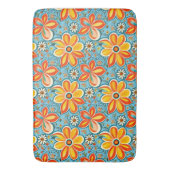 Groovy花とヴィンテージVibes バスマット (正面縦)