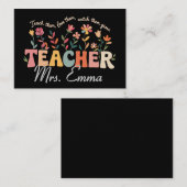 Groovy花パーソナライズされた先生カスタムギフト 名刺 (正面/裏面)