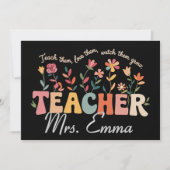 Groovy花パーソナライズされた先生カスタムギフト 招待状 (正面)