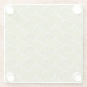 Groovy花模様ミニ花模様グリーンピンク ガラスコースター (裏面)