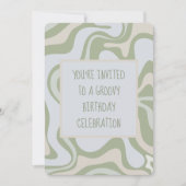 Groovy誕生日インセージグリーン招待状 招待状 (正面)