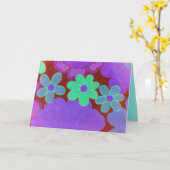 Groovy誕生日グリーティングカード – レトロ カード (黄色い花)