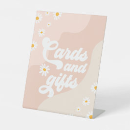 Groovy誕生日パーティーボホデイジー装飾テーブル 台座サイン