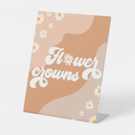 Groovy誕生日パーティーボホデイジー装飾テーブル 台座サイン