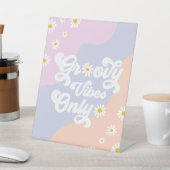 Groovy誕生日パーティーボホデイジー装飾テーブル 台座サイン (インサイチュ)