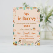 Groovy誕生日招待状 招待状 (スタンド正面)