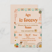 Groovy誕生日招待状 招待状 (正面/裏面)