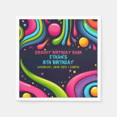 Groovy誕生日Bash スタンダードカクテルナプキン (正面)