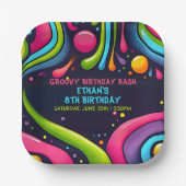 Groovy誕生日Bash ペーパープレート (正面)