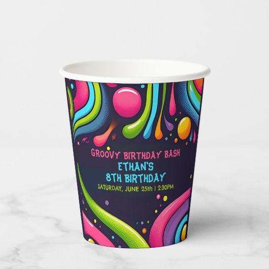 Groovy誕生日Bash 紙コップ (裏面)