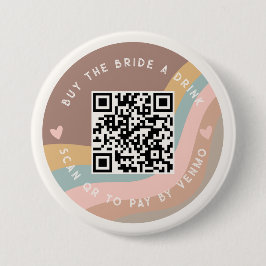 Groovy買を支払うためにBride A Drink Scan QRコード 缶バッジ