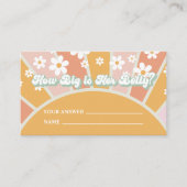 Groovy赤ちゃんシャワーゲーム彼女の腹の大きさ エンクロージャーカード (正面)