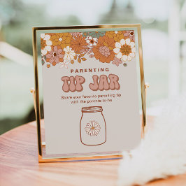 Groovy赤ちゃんシャワー子育てチップの瓶のサイン ポスター