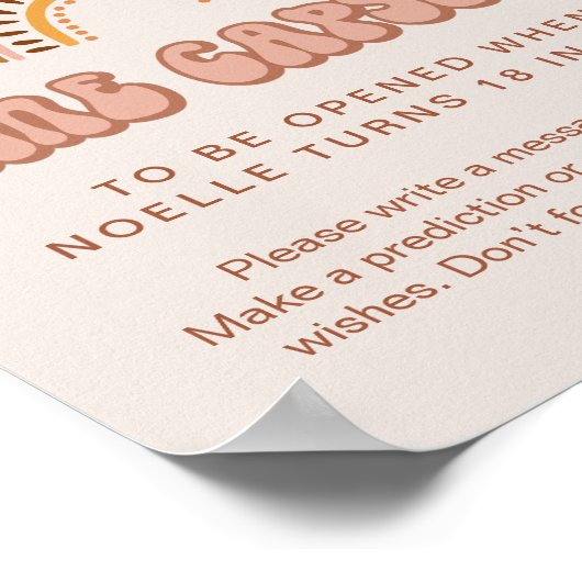 Groovy赤ちゃんシャワー時間カプセル標識 ポスター (角)