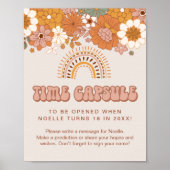 Groovy赤ちゃんシャワー時間カプセル標識 ポスター (正面)