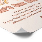 Groovy赤ちゃんシャワー言わないベビーゲームサイン ポスター (角)