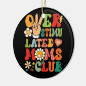 Groovy過刺激モムスクラブおもしろいトレンディーママV セラミックオーナメント (左)