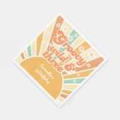 Groovy野生と3レトロサン子供の誕生日 スタンダードランチョンナプキン (角)