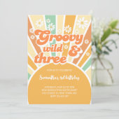 Groovy野生と3レトロサン子供の誕生日 招待状 (スタンド正面)