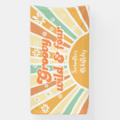 Groovy野生と4レトロサン子供の誕生日 横断幕 (縦)