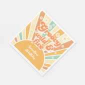 Groovy野生と5レトロサン子供の誕生日 スタンダードランチョンナプキン (角)