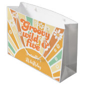 Groovy野生と5レトロサン子供の誕生日 ラージペーパーバッグ (裏面アングル)