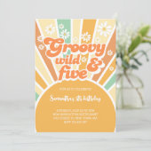 Groovy野生と5レトロサン子供の誕生日 招待状 (スタンド正面)