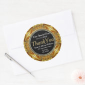 Groovy金ゴールド液体スワールありがとうシール ラウンドシール (封筒)