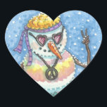 GROOVY雪だるま、平和サインCHRISTMASスタンプHrt ハートシール<br><div class="desc">花の力の日は、ネクタイを染め、平和のサインだった。GROOVY雪だるまのステッカーシート、ハートで少し愛を追加…... ラップ、ティッシュペーパー、リボン、ギフトラベルなどを探す。スーザンブラックデザイン</div>
