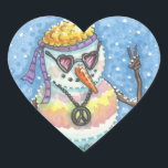 GROOVY雪だるま、平和サインCHRISTMASスタンプHrt ハートシール<br><div class="desc">花の力の日は、ネクタイを染め、平和のサインだった。GROOVY雪だるまのステッカーシート、ハートで少し愛を追加…... ラップ、ティッシュペーパー、リボン、ギフトラベルなどを探す。スーザンブラックデザイン</div>