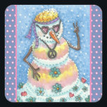 GROOVY雪だるま、平和サインCHRISTMASスタンプSqu スクエアシール<br><div class="desc">花の力の日は、ネクタイを染め、平和のサインだった。これらのGROOVY雪だるまステッカーシート、正方形、青/ピンクの水玉模様と少し愛を追加縁ど... ... ラップ、ティッシュペーパー、リボン、ギフトラベルなどを探す。スーザンブラックデザイン</div>