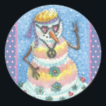 GROOVY雪だるま、PEACE SIGN CHRISTMASスタンプRnd ラウンドシール<br><div class="desc">花の力の日は、ネクタイを染め、平和のサインだった。これらのGROOVY雪だるまのステッカーシート、ラウンド、ブルー/ピンクの水玉模様で少し愛縁どを追加... ... ラップ、ティッシュペーパー、リボン、ギフトラベルなどを探す。スーザンブラックデザイン</div>